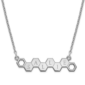 Hexagon Shaped Engraved Name Necklace