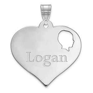 Heart Shape Family Charm with Boy Cut Out