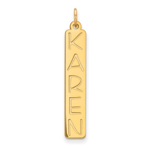 Vertical Engraved Name Necklace
